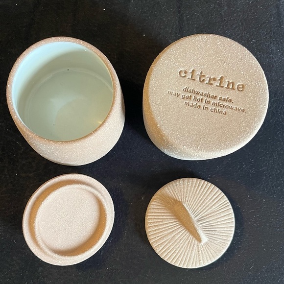 Citrine Canyon Collection Pottery Spice Jar Set of 2 w/ lids by Magenta - Picture 1 of 7